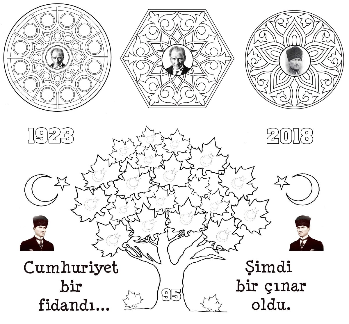 29 Ekim Cumhuriyet Bayrami Tum Dokumanlar Boyama Afis