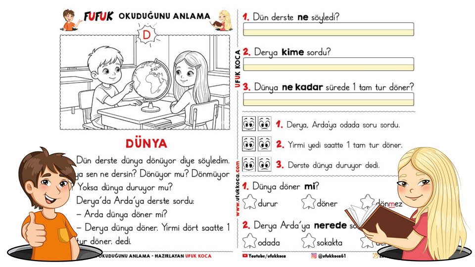 Fufuk D Sesi Okuduğunu Anlama