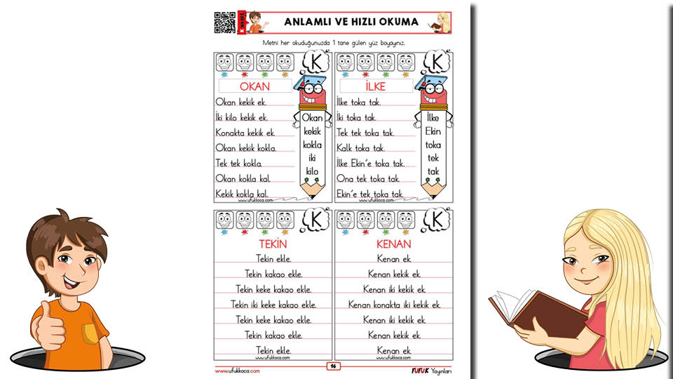 Fufuk K Sesi Hızlı ve Anlamlı Okuma Metinleri
