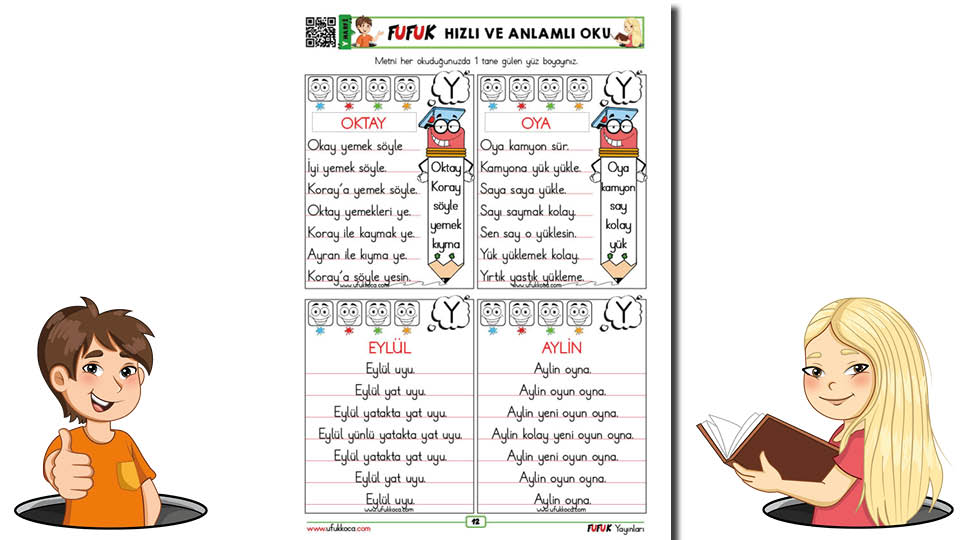 Fufuk Y Sesi Hızlı ve Anlamlı Okuma Metinleri