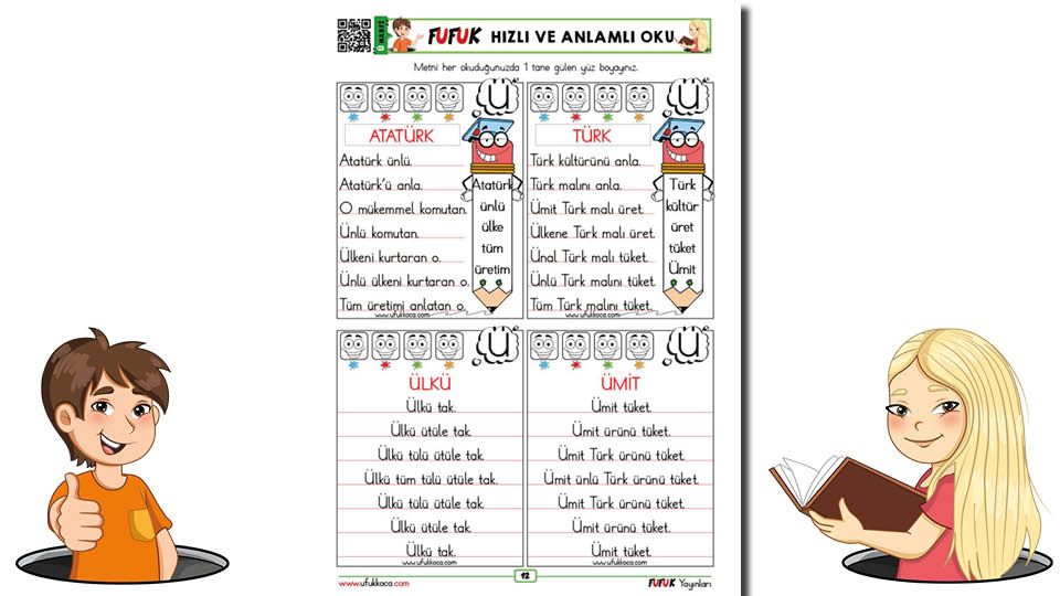 Fufuk Ü Sesi Hızlı ve Anlamlı Okuma Metinleri