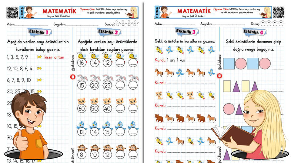 Sayı ve Şekil Örüntüleri Etkinlik 1