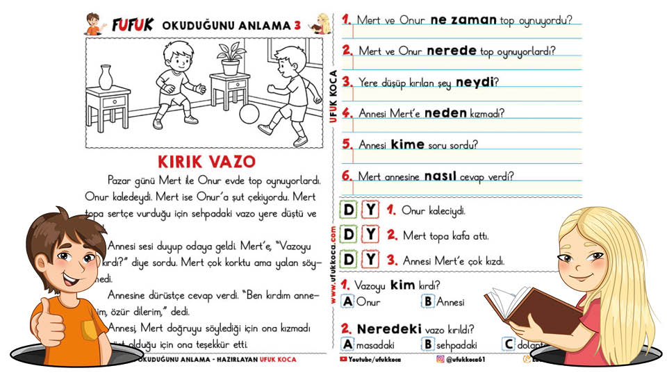 Fufuk Okuduğunu Anlama 3 - Kırık Vazo - Dürüstlük