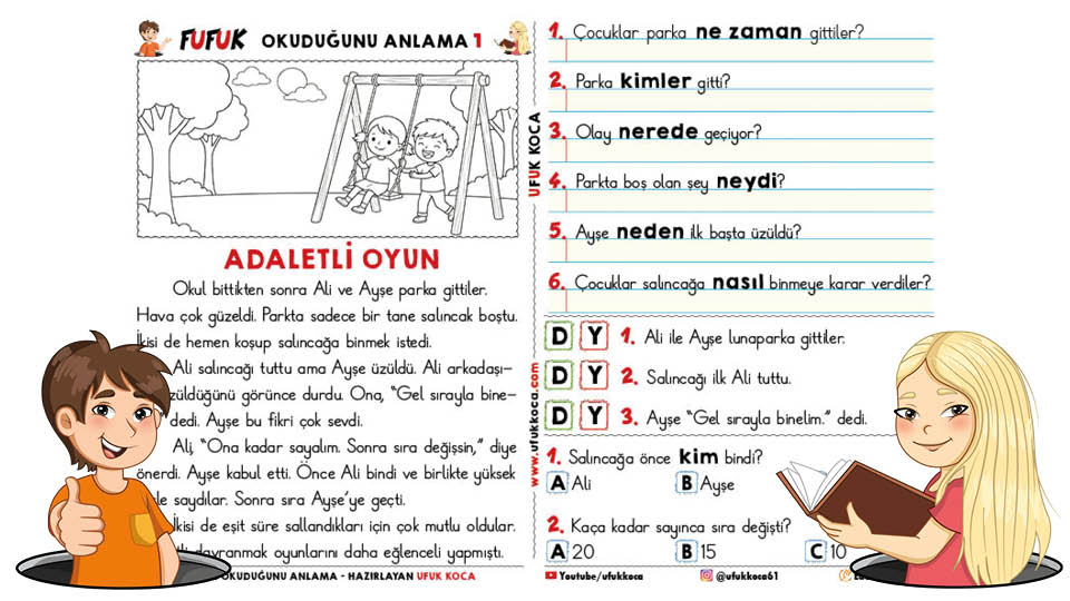 Fufuk Okuduğunu Anlama 1 - Adaletli Oyun - Adalet