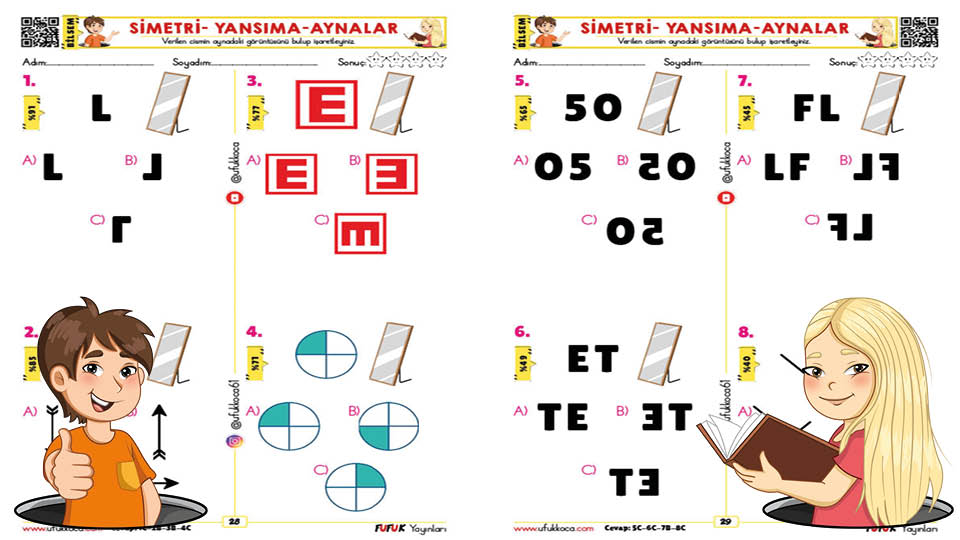 Simetri - Yansıma - Aynalar Test 1