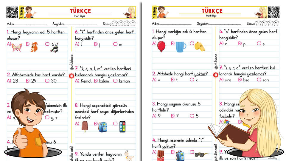 Harf Bilgisi Test - ünlü ünsüz yok