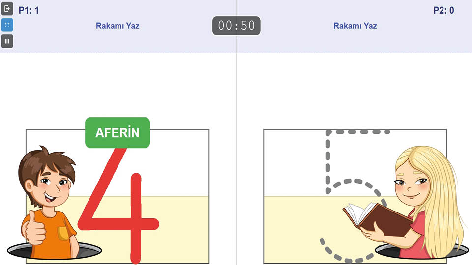 Rakam Yazma Klavuz Çizgili