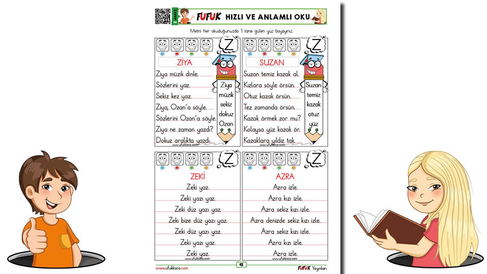Fufuk Z Sesi Hızlı ve Anlamlı Okuma Metinleri